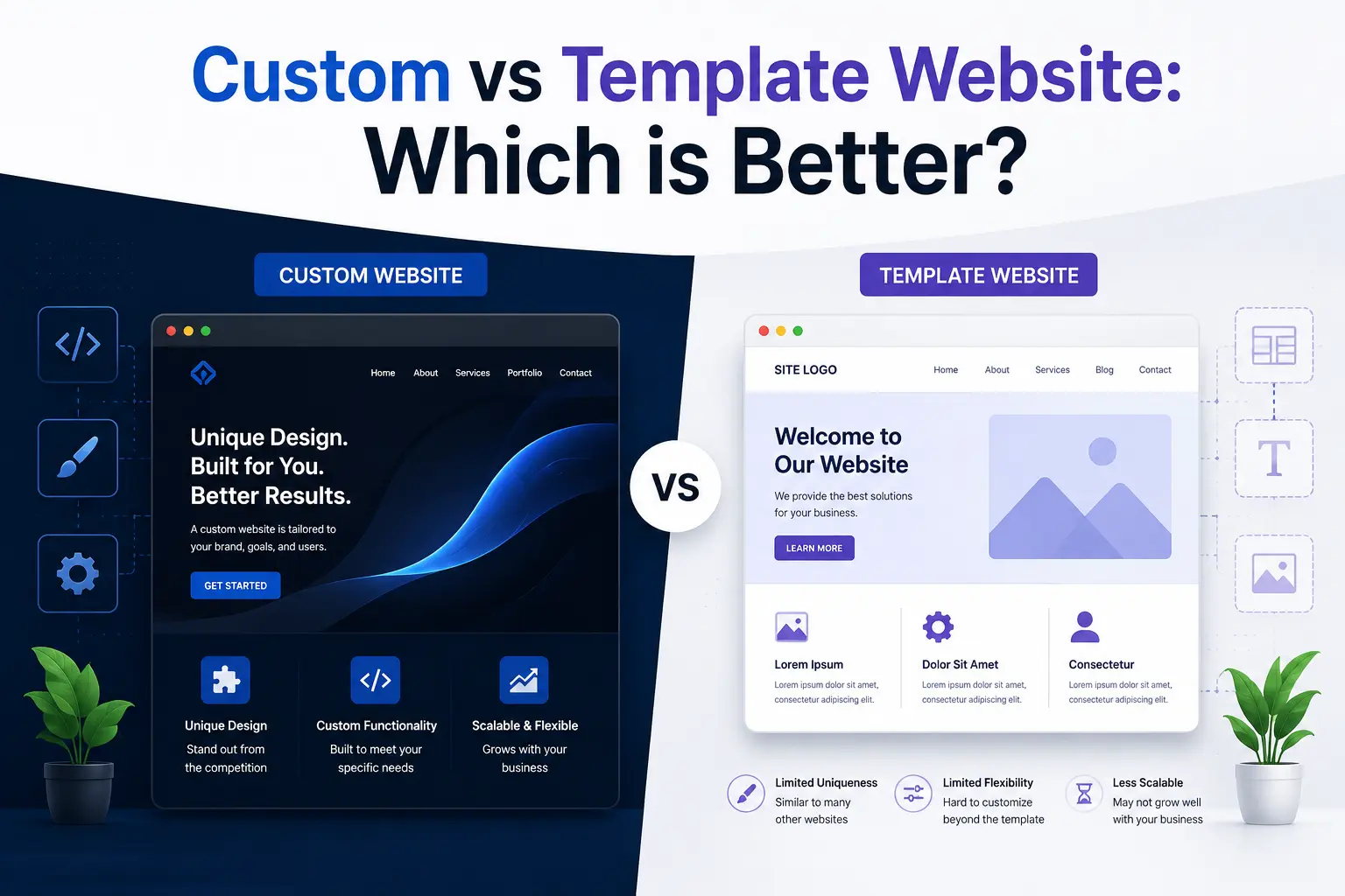 Custom vs Template Website Which is Better
